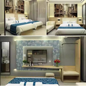 3 Star Hotel Bedroom Furniture Complete Bedroom <b>Sets</b> Wooden Bed Frame with Mattress Nightstand Headboard TV <b>Desk</b> Sofa & Wardrobe - Product Image 2