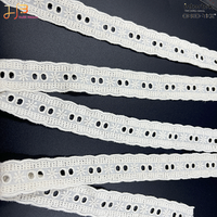 Fournisseur de dentelle en coton à œillets floraux fantaisie personnalisée, dentelle décorative blanche pour la couture de vêtements et de robes