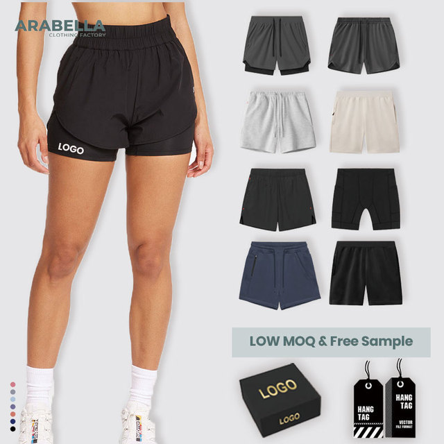 Arabella 2025 Custom Logo Spring Activewear Jogging Running Track Shorts for Women with Phone Pocket Breathable Quick-dry Liner