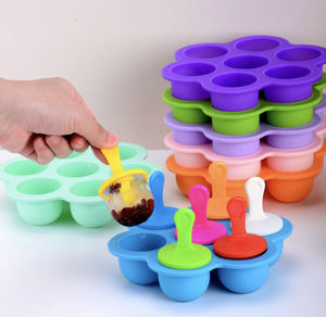 Silicone Popsicle Molds Mini 7-Cavity DIY <strong>Ice</strong> Pop Mold With Colorful Sticks and Drip-<strong>guards</strong> Baby Food Storage Container - Product Image 4