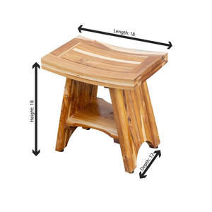 Fabricado con madera maciza de teca de Indonesia, este taburete de ducha ofrece una elegancia duradera que combina con la calidez natural. - Product Image 1