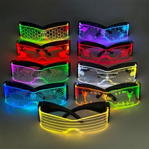 Gafas Acrílicas Plegables con Luz LED, Alimentadas por Batería CR1220, <span class=keywords><strong>Redshark</strong></span> RS-0211, 10 Colores para Conciertos, Fiestas, Bares, Discotecas, Eventos - Product Image 1