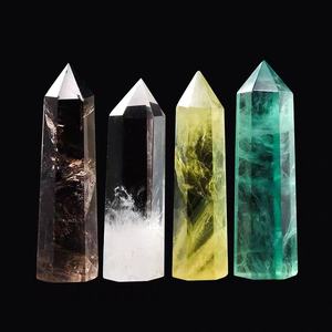 คริสตัลควอตซ์แบบใสจุดอะเมทิสต์,คริสตัลบำบัดเสาโอเบลิสค์ - Product Image 4
