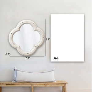 Luxury casale RTS fatto a mano bianco rustico decorativo per la casa a forma irregolare piccolo <span class=keywords><strong>bagno</strong></span> expejo legno cornice <span class=keywords><strong>specchio</strong></span> da parete - Product Image 4