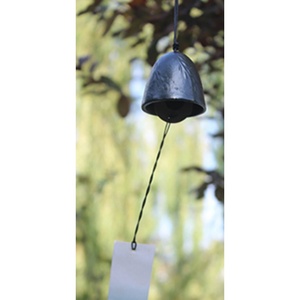 Carillon éolien japonais populaire en fonte gaufrée motif cygne et saule, décoration suspendue d'extérieur - Product Image 5