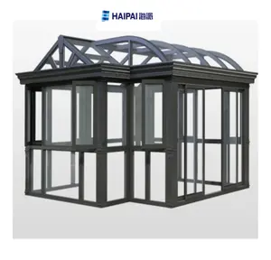 뜨거운 판매 거실 용 빌라 하우스 Pergola를위한 경사 지붕 몰딩이있는 맞춤형 모던 디자인 유리 알루미늄 선룸