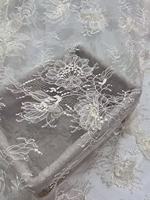 Nouvelle collection printemps/été, tissu en dentelle brodée de rubans en polyester 100%, tissu floral tridimensionnel