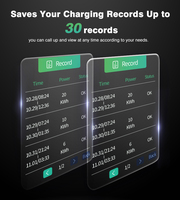 Desain baru APP pengisi daya EV portabel 11kw stasiun pengisi daya mobil listrik tipe 2 EVSE 6A-16A layar besar dapat disesuaikan dengan WiFi merah CEE