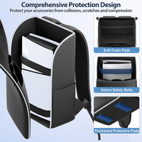 Sac à dos de voyage étanche en polyester pour manette DualSense PS5 Slim/Pro avec fermeture éclair - Rangement portable pour jeux et activités sportives en extérieur