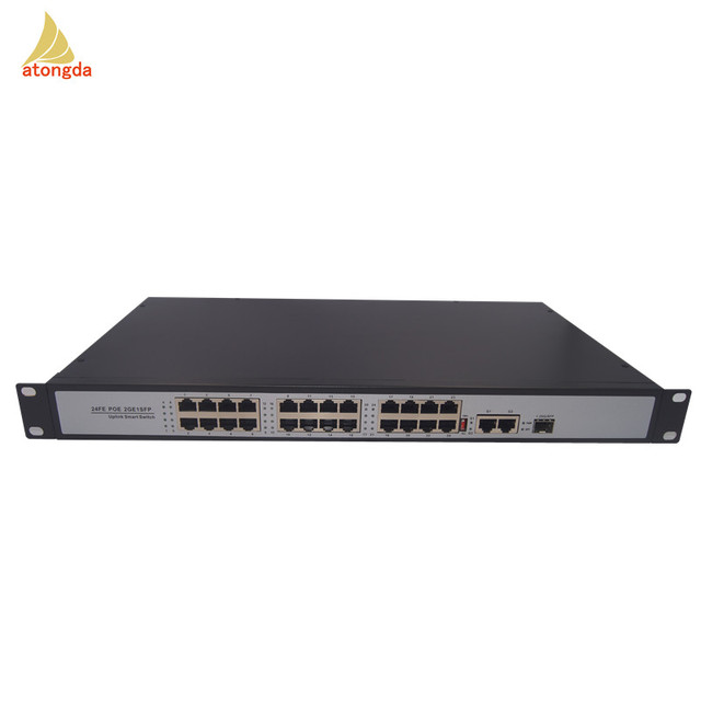 ATD-P2421EG 24+2+1 19' Rack Ethernet 100Mbps POE Switch 2 Port Uplink 1000Mbps 1*SFP 260W 380W Network Switch POE 24 Port