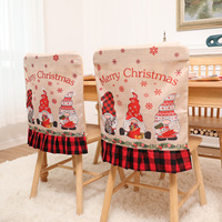 QY-348 joyeux noël décor de table Plaid Gnome chaise couverture arrière napperon et chemin de table ensemble