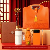 Ensemble Cadeau d'Affaires de Luxe Minimaliste Personnalisé Wisteria : Gobelet à Café, Carnet, Batterie Externe, Stylo Signature, Parapluie Pliable en PU