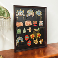 Cadre d'affichage magnétique moderne pour réfrigérateur, en plastique et verre, avec couvercle rabattable, pour collectionner des épingles, badges, boîte à souvenirs, fleurs