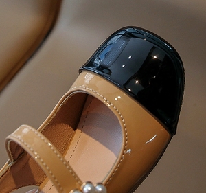 2025 sonbahar kızlar kapalı ayak sandalet, yumuşak taban kanca ve döngü, inci prenses tarzı, orta ve büyük kızlar için - Product Image 2