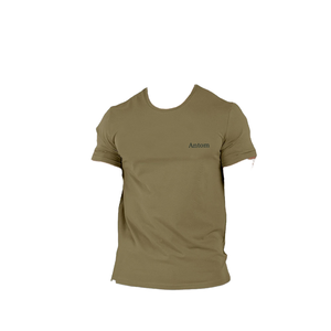 T-shirts de sport personnalisés en polyester pour hommes, à manches courtes, couleur unie, col rond, séchage rapide, grandes tailles, décontractés - Product Image 1