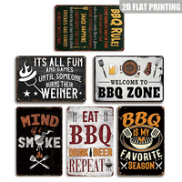 ¿Te importa si fumo? Divertida placa metálica retro para barbacoa, arte de pared para área de parrilla.