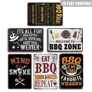 ¿Te importa si fumo? Divertida placa metálica retro para barbacoa, arte de pared para área de parrilla. - Product Image 1