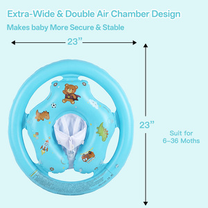 Bouée de piscine pour bébé <span class=keywords><strong>avec</strong></span> <span class=keywords><strong>auvent</strong></span> étoilé amovible, anti-retournement, siège de sécurité à double <span class=keywords><strong>chambre</strong></span>, jouet aquatique d'été pour tout-petit - Product Image 2