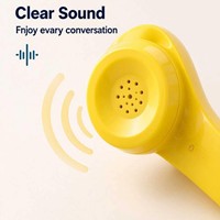 Telepon Seluler Plastik Retro Handset USB-C Penerima Telepon Vintage