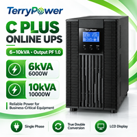 6KVA 10KVA 单相 192VDC 在线式 UPS 双转换 PF 1.0 LCD RS232 铅酸电池备用电源 适用于服务器 电信