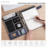 Fournitures de bureau : Porte-documents A4 en cuir PU avec fermeture éclair pour conférences et classement de documents