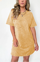 Fabrication sur mesure T-shirt pour femmes robe T-shirt long d'été délavé à l'acide pour femmes