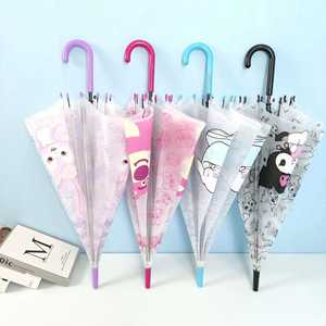 Paraguas de golf publicitarios económicos, rectos, con mango de madera en J, portátiles, no giratorios, de pongee 190T, semiautomáticos, personalizables - Product Image 1