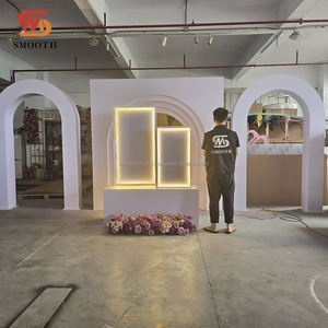 ขาตั้งเสาโค้งพีวีซีสีขาวเรียบสำหรับฉากหลังงานแต่งงานกรอบงานแต่งงาน - Product Image 5