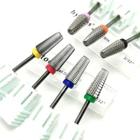 HYTOOS forets à ongles coniques avec coupe 5 en 1 fraise à ongles en carbure pour manucure ongles accessoires enlever l'outil de gel