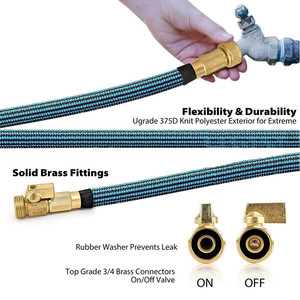 Manguera de agua telescópica para jardín de 50 pies, flexible, de alta presión, con pistola de agua para lavado de autos y boquilla de pulverización multifuncional para exteriores - Product Image 3