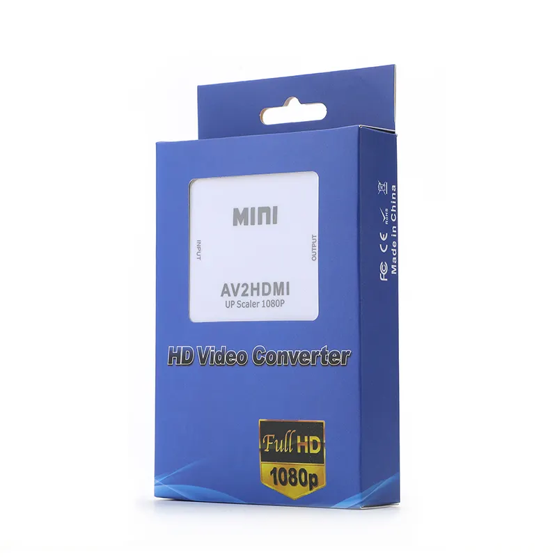 Adaptador de vídeo e áudio rca para hdmi 1080p, mini rca, composto, cvbs, av para hdmi, com suporte para pal/ntsc, cabo de carregamento usb