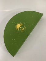 Boîte de dattes en chocolat en forme de demi-lune, vente en gros d'usine, boîtes à fruits secs, emballage cadeau vert personnalisé pour snacks, avec tiroir