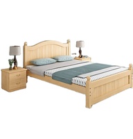 Lit de rangement en bois massif de style européen moderne et simple pour chambre principale, chambre à louer