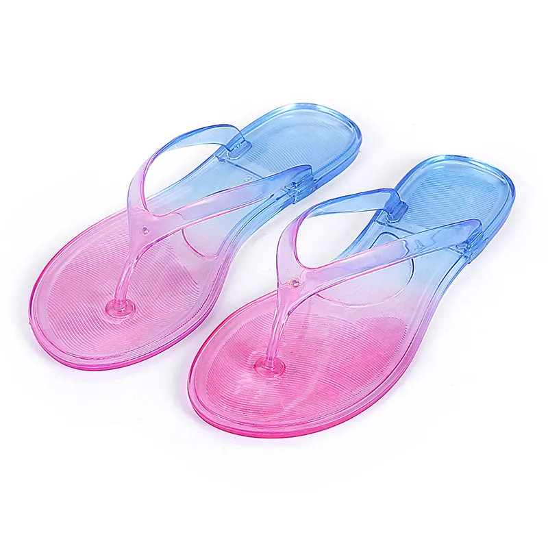 Fabrik Direkt verkauf Mode Damen Flache PVC Sandalen Outdoor Schuhe Flip Flops Jelly Schuhe Frauen Hausschuhe