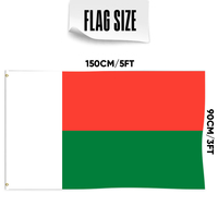Drapeaux de Madagascar en polyester 68D/100D de 3x5 pieds, personnalisables, pour toutes les nations, livraison rapide par un fournisseur fiable