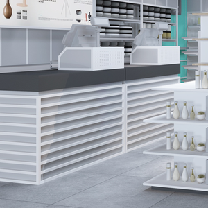 Supermercado tienda minorista Mostrador de pago tienda de comestibles contador de efectivo Mostrador de caja registradora Escritorio de <span class=keywords><strong>cajero</strong></span> para accesorio de tienda minorista - Product Image 6