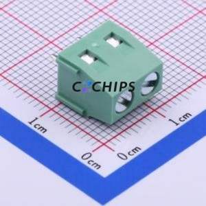 JL127-50802G01 Screw Terminal Block Through hole Component (THT),P=5.08mm Connector 1x2P 5.08mm Green Through Hole - Product Image 1