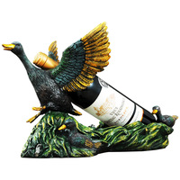 Porte-bouteilles en résine peint à la main, style américain, motif famille de canards, pour décoration de salon, entrée ou bureau – Fabrication chinoise