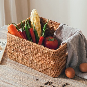 <span class=keywords><strong>Cesta</strong></span> de mimbre natural para el hogar, accesorio ecológico de tejido <span class=keywords><strong>a</strong></span> mano para almacenamiento de ropa sucia moderna con asa - Product Image 5