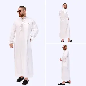 Custom Ivory White Deep Space Ash Ethnic Costumes Muslim Men'S Clothing Arab Middle East Fashion Long Robe