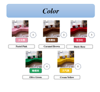 Ensemble de canapés modulaires carrés en mousse multi-places, brun caramel, rose pastel, moderne, en tissu, pour salon