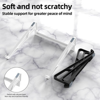 Support d'ordinateur portable pliable ultra léger, support portable compact pour ordinateur portable, support en ABS et silicone pour ordinateur portable, compatible avec les ordinateurs portables et tablettes jusqu'à 17 pouces