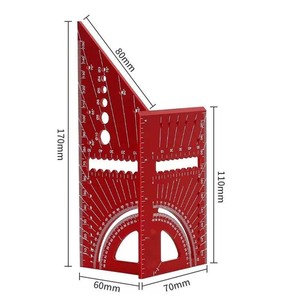 Règle d'angle <span class=keywords><strong>en</strong></span> alliage d'aluminium pour le travail du bois, outil de mesure d'angle 45/90 degrés, équerre combinée - Product Image 2