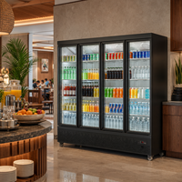 460L 930L 1430L 1900L Commercial Vertical Chiller Cooler Glass Door Refrigerated Display Cabinet Fridge for Drinks Fruit Storage