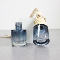 Nouveau flacon de parfum pour voiture, flacon vide bleu dégradé avec bouchon rond, 8 ml 12 ml, flacon diffuseur suspendu en verre
