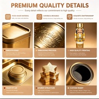 Kaleng logam pelat timah kustom untuk produk makanan Premium kemasan tersegel bulat untuk biji kopi bubuk Matcha permen teh gusi