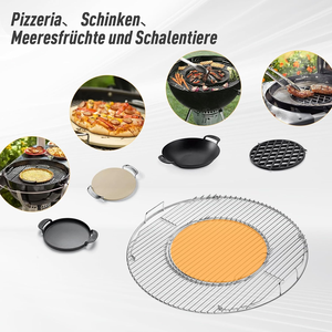 Grille <span class=keywords><strong>de</strong></span> cuisson extérieure en treillis métallique d'acier inoxydable antiadhésive pour barbecue au <span class=keywords><strong>charbon</strong></span>, accessoire soudé, taille personnalisable, avec panier à brochettes - Product Image 3