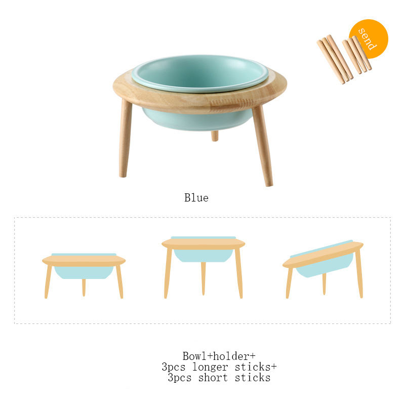 Bleu clair bol avec support