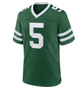 Vente flash : T-shirt vert et blanc pour homme, New York # 5 Maillots de football de l'équipe Garrett Wilson - Product Image 2