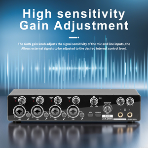 プロフェッショナル4チャンネルUSBオーディオインターフェイスサウンドカード (Mic Preamplifier ASIO Live Recording for Professional用) - Product Image 3